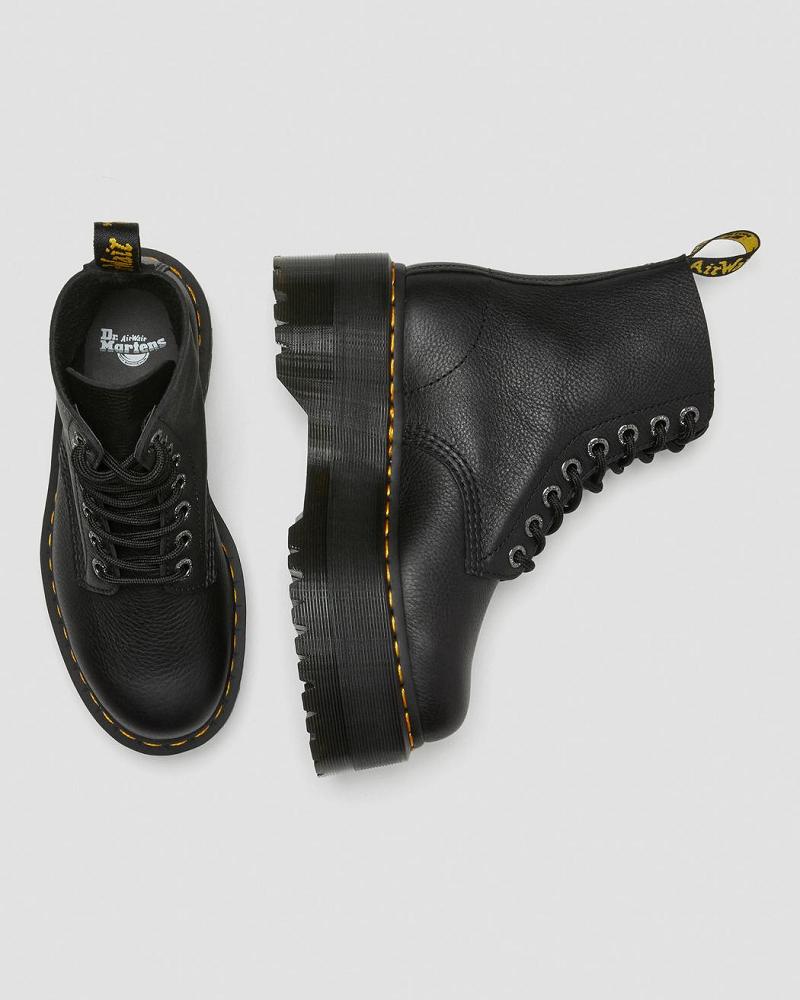 Botas Plataforma Dr Martens 1460 Pascal Max Cuero Mujer Negros | MX 548AHK